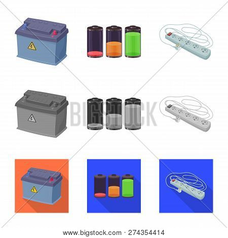 Vector Design Of Electricity And Electric Icon. Collection Of Electricity And Energy Vector Icon For