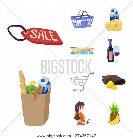 Vector Illustration Of Food And Drink Symbol. Set Of Food And Store Stock Vector Illustration.