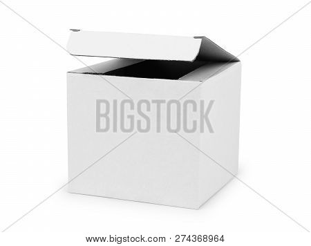 Open White Box On A White Background