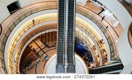 Bangkok, Thailand - January 11, 2018: Bangkok Art And Culture Center Interior, Good View From The To