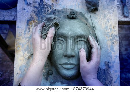 Russia, Moscow-december 15, 2018.sculpture Lessons At Moscow State Art Institute Named After Surikov