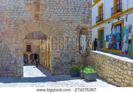 Ibiza, Spain - May 18,2013: Old Town (dalt Vila)  The Portal De Ses Taules Fortress