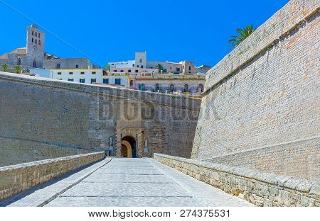 Ibiza, Spain - May 18,2013:  Old Town (dalt Vila)  The  De Ses Taules Fortress