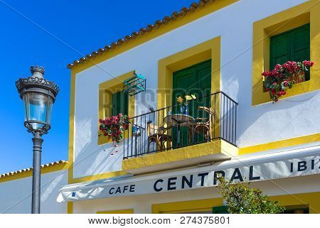 Ibiza, Spain - May 19, 2013: A Bar Rstaurant Of The Santa Gertrudes Village