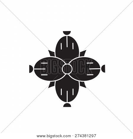 Dianthus Black Vector Concept Icon. Dianthus Flat Illustration, Sign