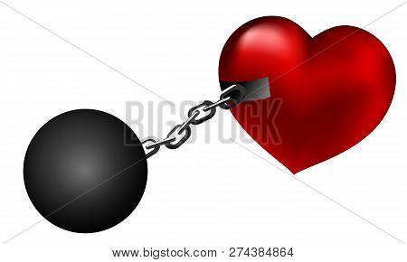 Fetters On The Heart, Vector Art Illustration Background.