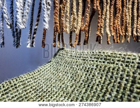 Concept Of Weaving Traditional Tweed Products In Scotland