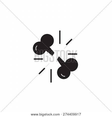 Fracture Of Bones Black Vector Concept Icon. Fracture Of Bones Flat Illustration, Sign