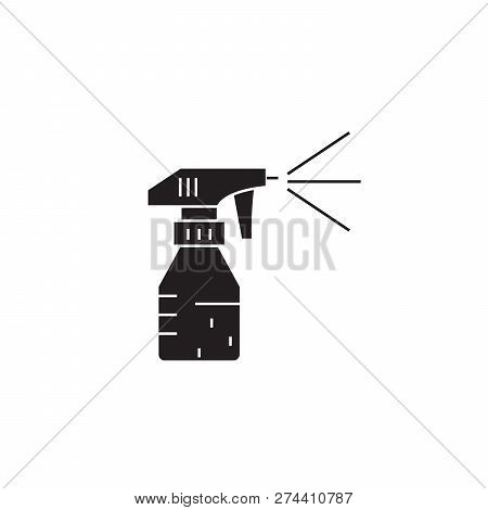 Gardening Sprinkler Black Vector Concept Icon. Gardening Sprinkler Flat Illustration, Sign