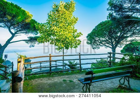 Stunning Relaxation Place With Bench And Wonderful Panorama, Villa Rufolo, Ravello, Amalfi Coast