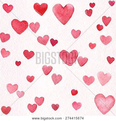 Heart Pattern Watercolor Love Valentine's Day Seamless