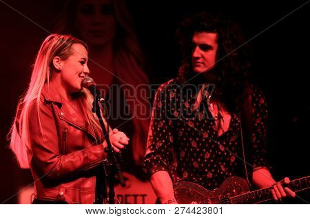 NEW YORK - DEC 13: Gabby Barrett (L) and Cade Foehner perform in concert at Irving Plaza on December 13, 2018 in New York City