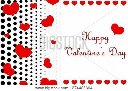 Dotted Happy Valentines Day Background With Heart Frame. Eps 10 Vector.
