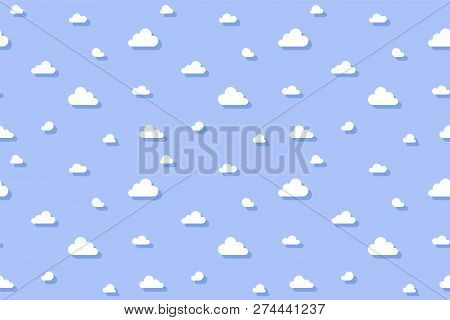 Cute Clouds Texture. Simple Pattern. Vector Illustration.