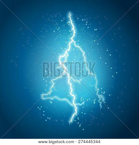 Vector Illustration.transparent Light Effect Of Electric Lightning.the Indomitable Power Of Natural 