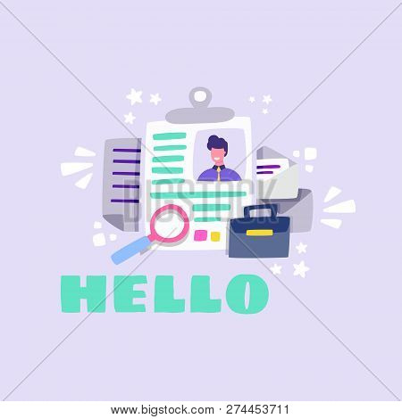 Write A Resume Entry-level Candidate Or A Seasoned Professional. Specify Skill Set. Cartoon Vector.