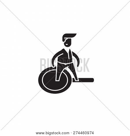 Marketing Reasercher Black Vector Concept Icon. Marketing Reasercher Flat Illustration, Sign