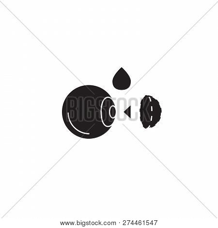 Moisturizing Contact Lenses Black Vector Concept Icon. Moisturizing Contact Lenses Flat Illustration