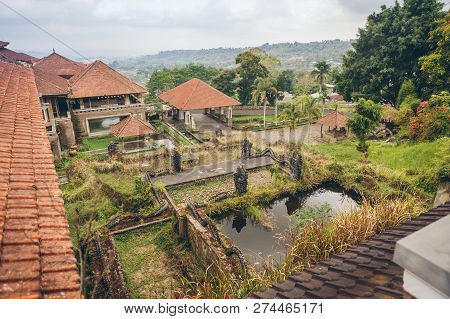 Abandoned And Mysterious Hotel Bedugul Taman. Indonesia. The Island Of Bali