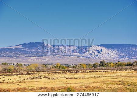 Panorama Landscapes Views From Road To Flaming Gorge National Recreation Area And Reservoir Driving 