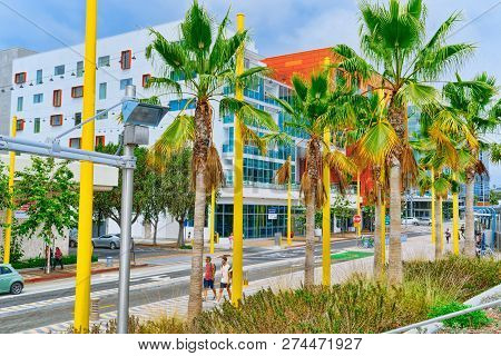 City Views, Santa Monica Streets - A Suburb Of Los Angeles. California.usa.