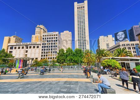 View Of The City Center, Union Square - Downtown Of San Francisco.