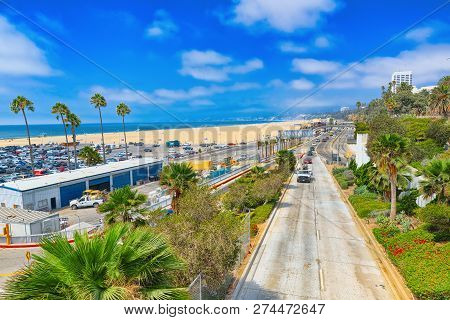 City Views, Santa Monica Streets - A Suburb Of Los Angeles. California.usa.