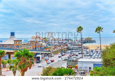 Amusement Park-pacific Park On Santa Monica Pier. La. California.