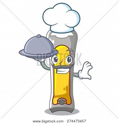 Chef With Food Stainless Steel Nail Cutter On Cartoon