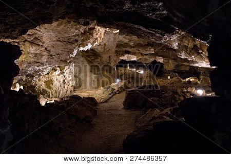 Vazec, Slovakia - November 25: Stalagmites And Stalactites In Vazecka Cave On November 25, 2018 In V