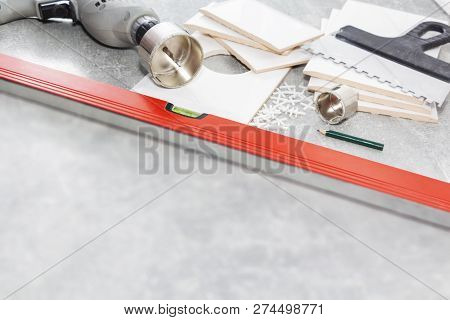 Ceramic Tiles And Tools For Tiler, Tiles Installation. Home Improvement, Renovation - Ceramic Tile F