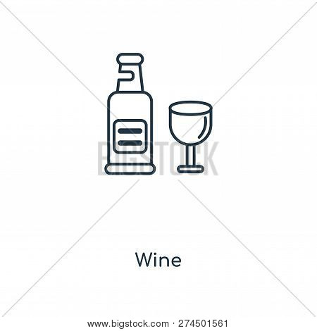 Wine Icon In Trendy Design Style. Wine Icon Isolated On White Background. Wine Vector Icon Simple An