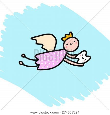 Teeth Fairy Hand Drawn Illustration For Kids Design