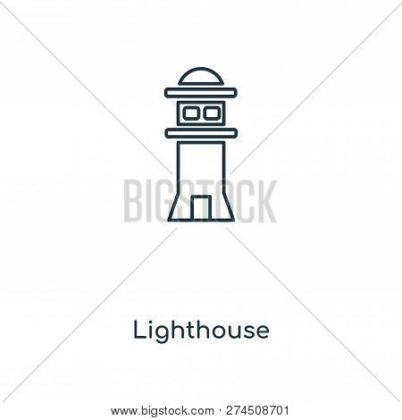 Lighthouse Icon In Trendy Design Style. Lighthouse Icon Isolated On White Background. Lighthouse Vec
