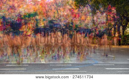 Runners Running In Motion Composition Front View