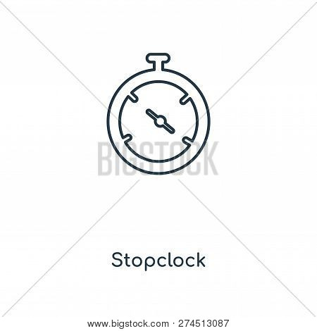 Stopclock Icon In Trendy Design Style. Stopclock Icon Isolated On White Background. Stopclock Vector