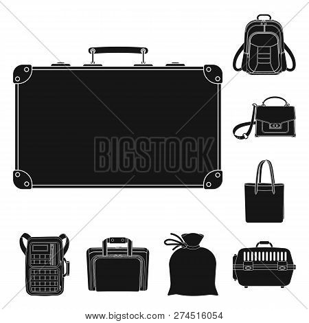Vector Design Of Suitcase And Baggage Symbol. Collection Of Suitcase And Journey Stock Vector Illust