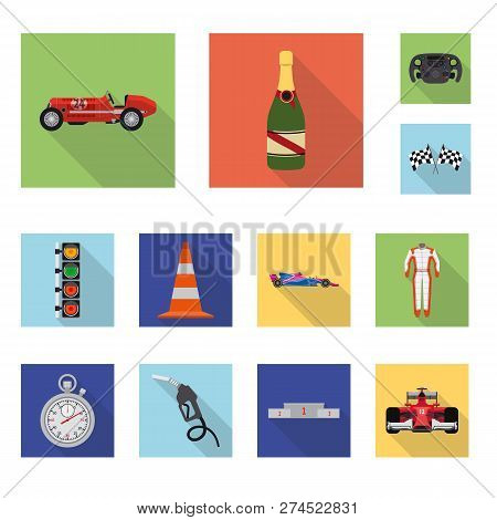 Vector Design Of Car And Rally Icon. Set Of Car And Race Stock Vector Illustration.