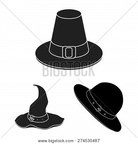 Vector Design Of Hat And Cap Logo. Set Of Hat And Model Stock Vector Illustration.