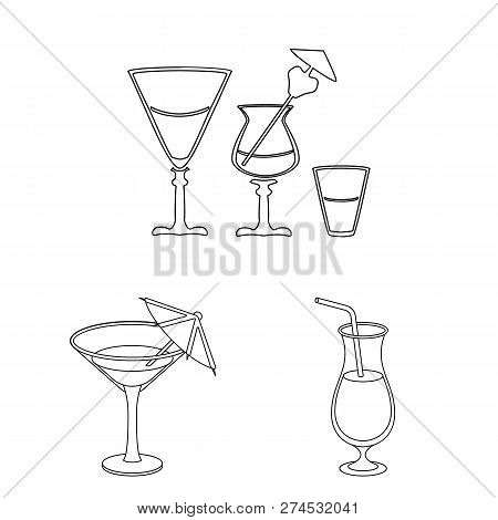 Vector Illustration Of Cocktail And Menu Icon. Set Of Cocktail And Margarita Stock Symbol For Web.