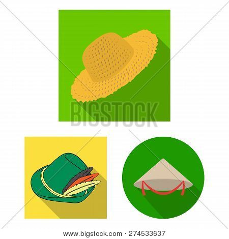 Vector Illustration Of Hat And Cap Logo. Set Of Hat And Model Stock Vector Illustration.