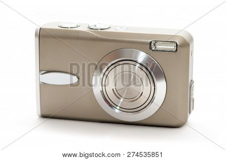 Rome, Italy - Februar 15, 2013: Old Compact Camera Isolated On White Background