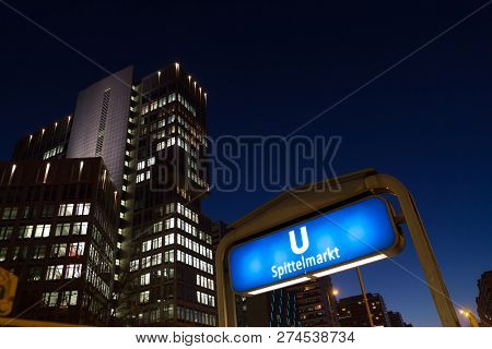 Berlin, Germany - December 18, 2017: Spittelmarkt Station In Berlin Subway Located Near To The Spree