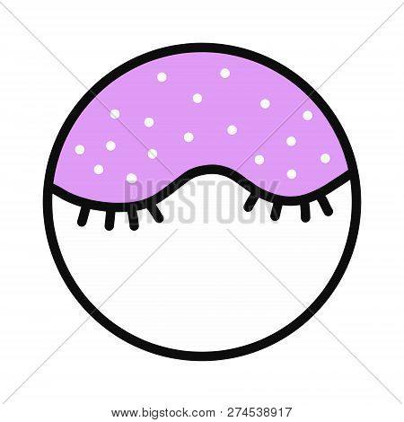 Violet Mask For Sleep With Lashes Hand Drawn Illustration Logotype