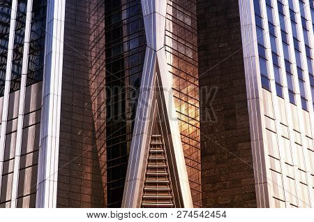 An Abstract Picture Of The Exterior Of Modern Buildings In The Futian District Of Shenzhen China On 