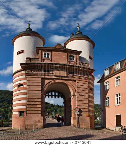 Ponte vecchio cancello, Heidelberg, Germania