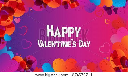 Happy Valentine Day Web Banner In Trendy Desire Gradient Colors