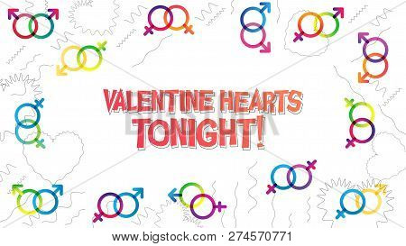 Valentine Web Header In Trendy Color Transition Style