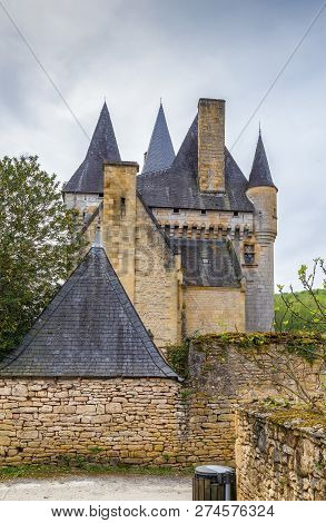 Chateau De Clerans Has A Beautiful Slate Roof With Spires And Ornamental Stone Work, Saint-leon-sur-