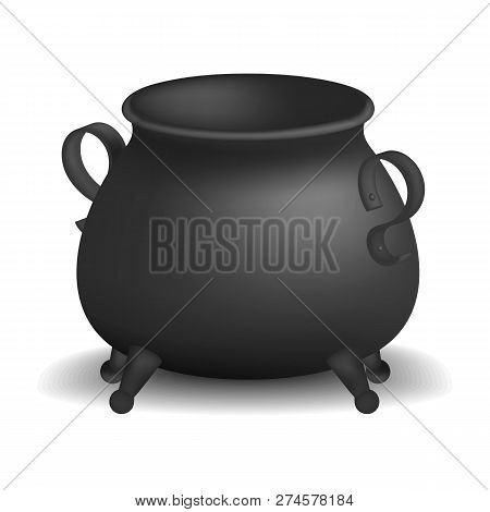 Cauldron Mockup. Realistic Illustration Of Cauldron Mockup For Web Design Isolated On White Backgrou